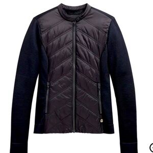 Harley Davidson Women’s Quilted Stretch Nylon Jacket (Size M) missing Pull Tab